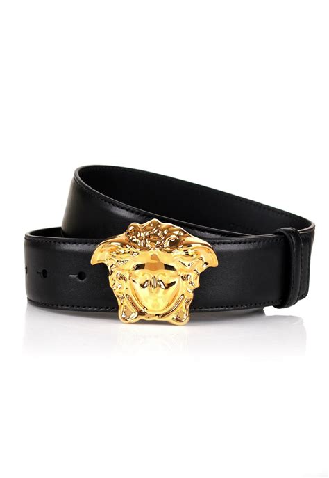 versace black goldbuckle|Versace Medusa Head Leather Belt .